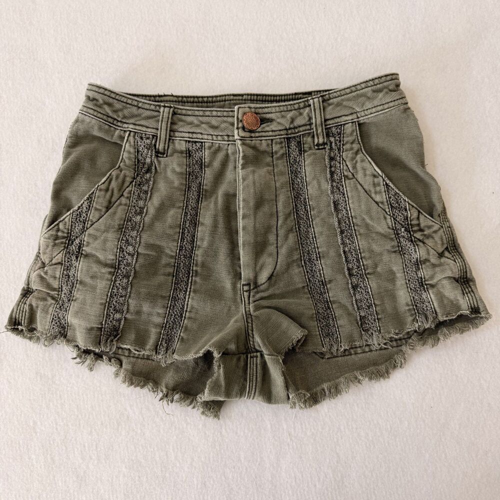 Free People Great Expectations Lace Cutoff Shorts Size 4